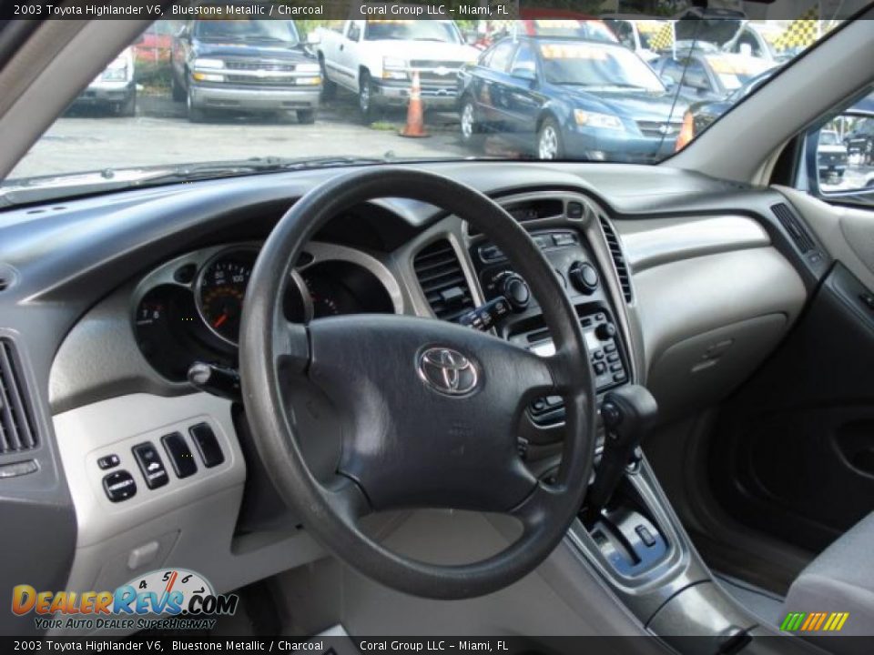 2003 Toyota Highlander V6 Bluestone Metallic / Charcoal Photo #13