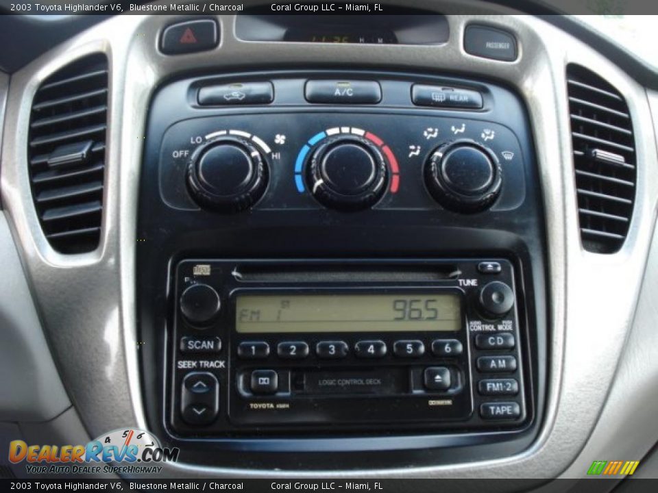 2003 Toyota Highlander V6 Bluestone Metallic / Charcoal Photo #14