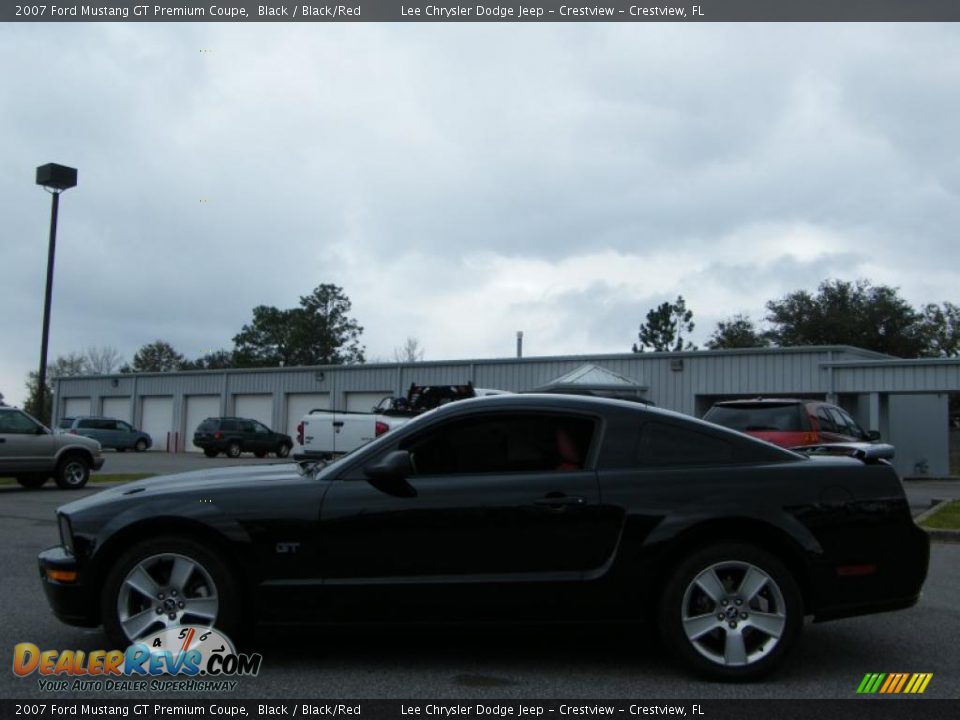 2007 Ford Mustang GT Premium Coupe Black / Black/Red Photo #2