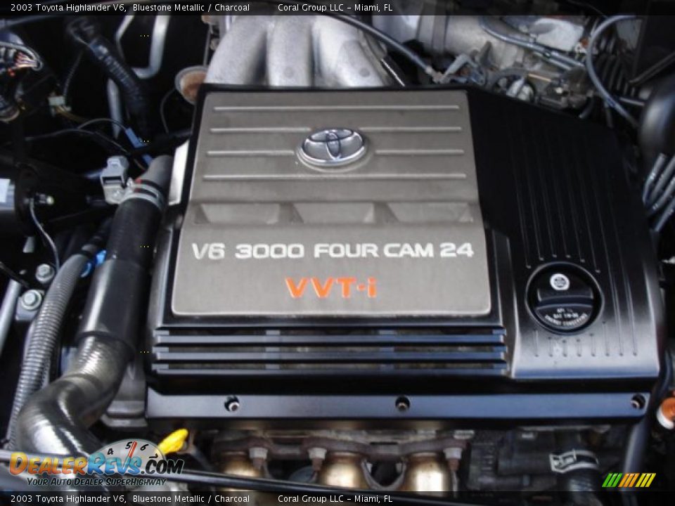 2003 Toyota Highlander V6 Bluestone Metallic / Charcoal Photo #17