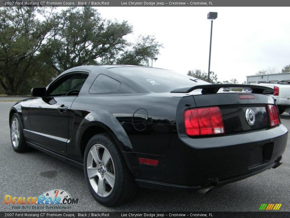 2007 Ford Mustang GT Premium Coupe Black / Black/Red Photo #3