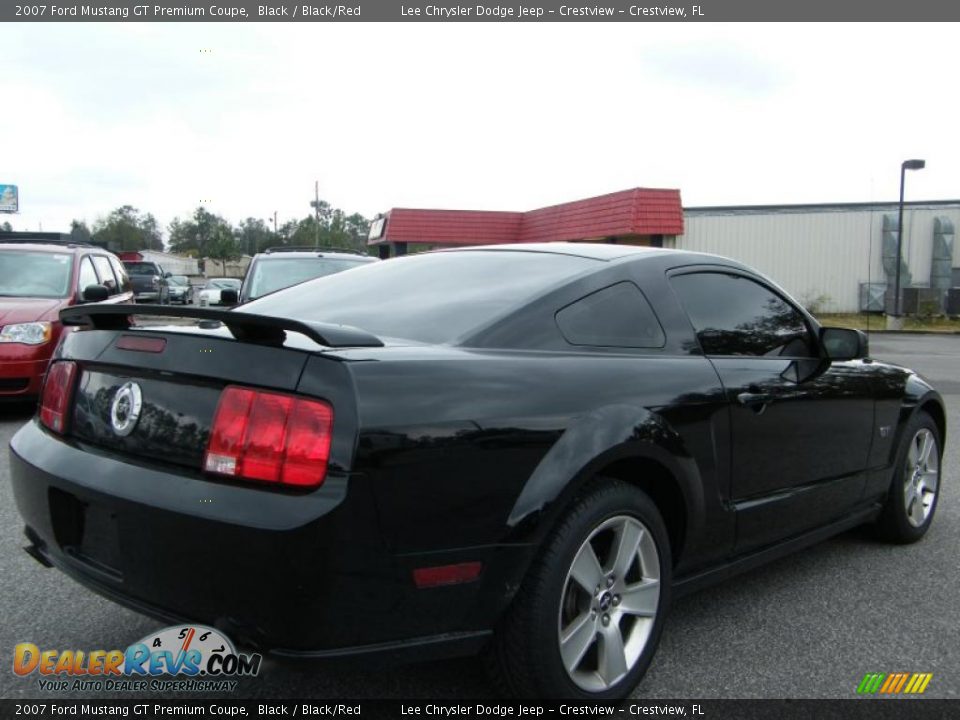 2007 Ford Mustang GT Premium Coupe Black / Black/Red Photo #5