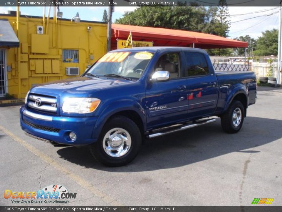 2006 Toyota Tundra SR5 Double Cab Spectra Blue Mica / Taupe Photo #3