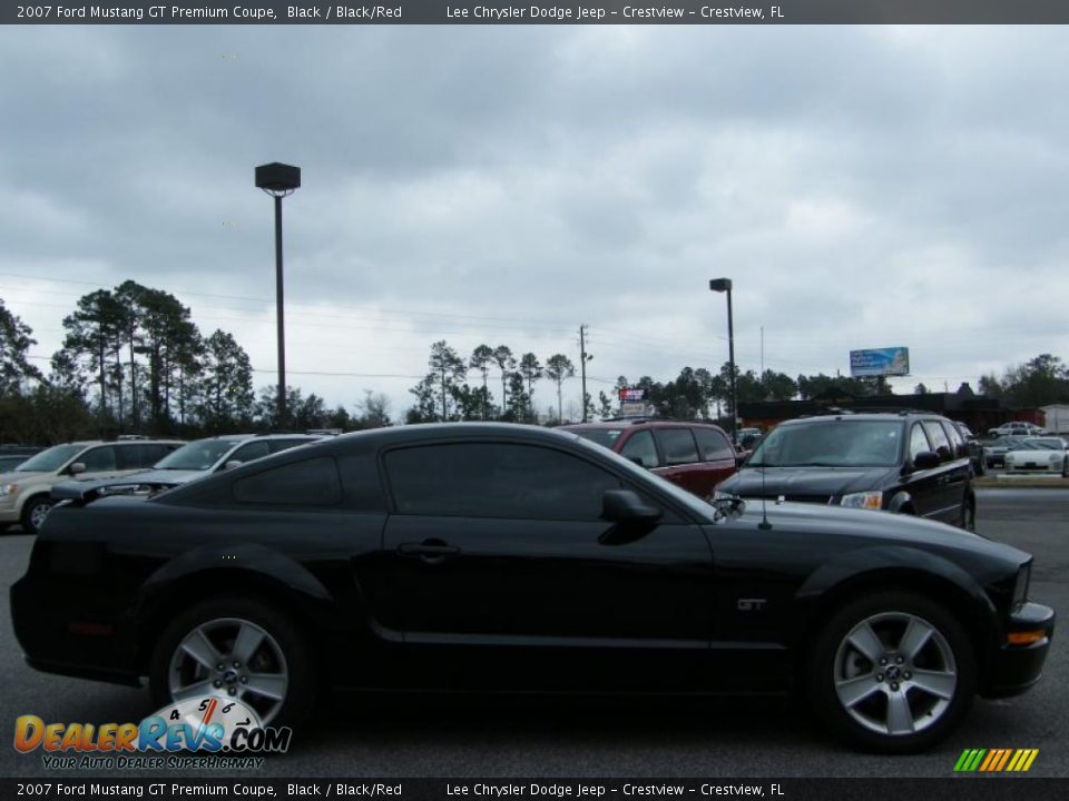 2007 Ford Mustang GT Premium Coupe Black / Black/Red Photo #6