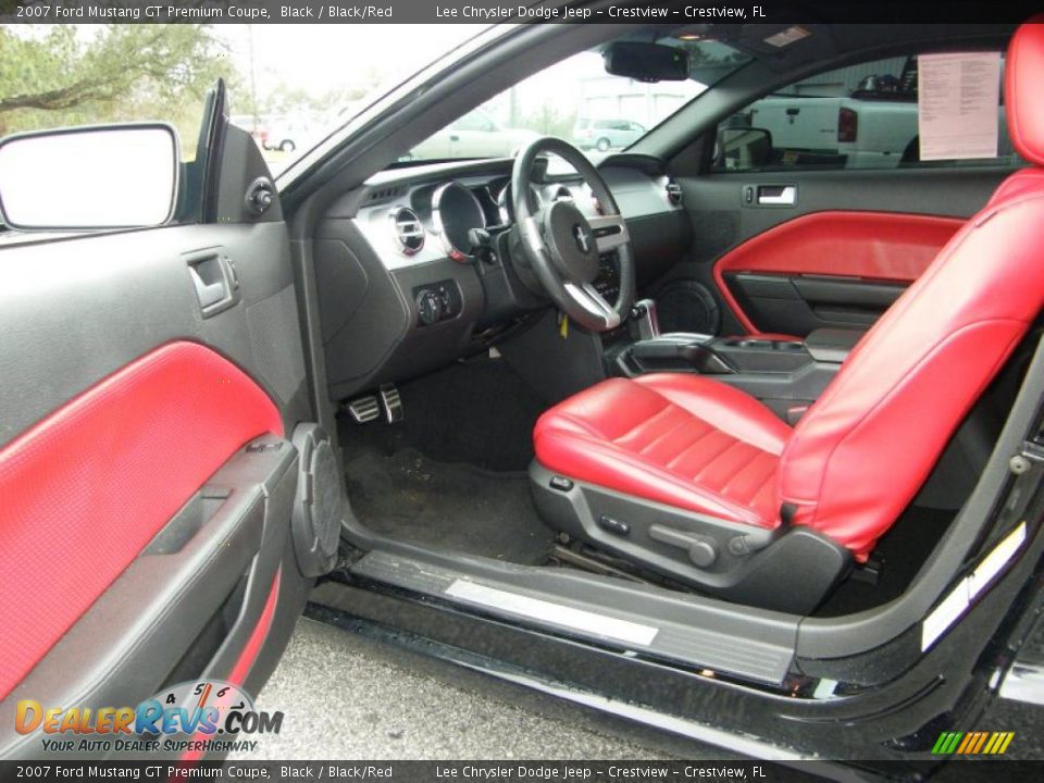 2007 Ford Mustang GT Premium Coupe Black / Black/Red Photo #14