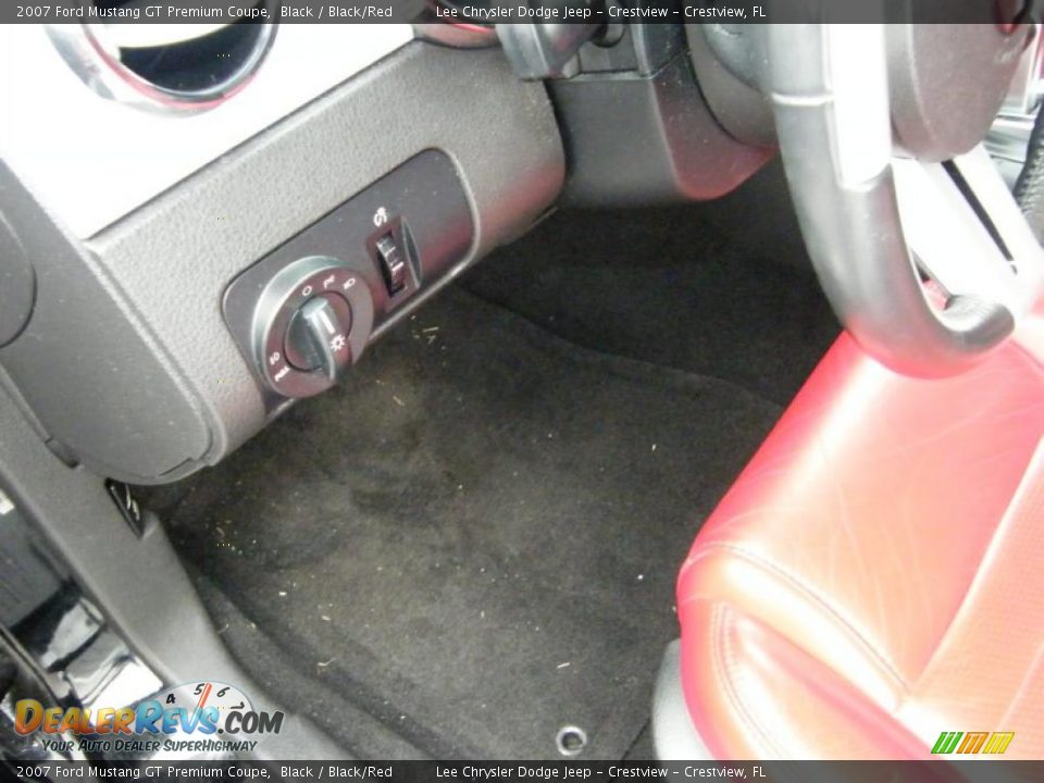 2007 Ford Mustang GT Premium Coupe Black / Black/Red Photo #17