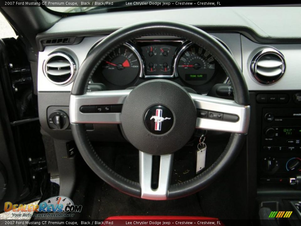 2007 Ford Mustang GT Premium Coupe Black / Black/Red Photo #20