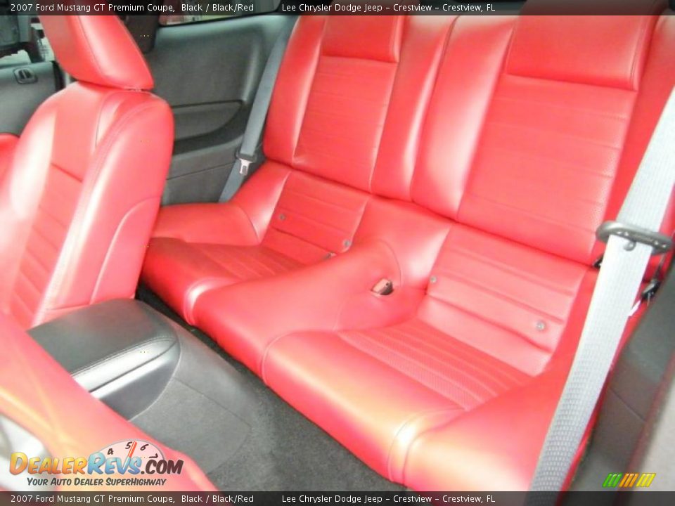 2007 Ford Mustang GT Premium Coupe Black / Black/Red Photo #22