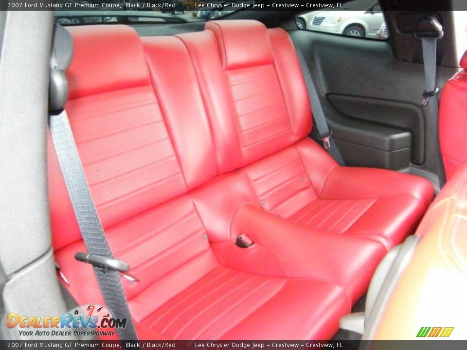 2007 Ford Mustang GT Premium Coupe Black / Black/Red Photo #24