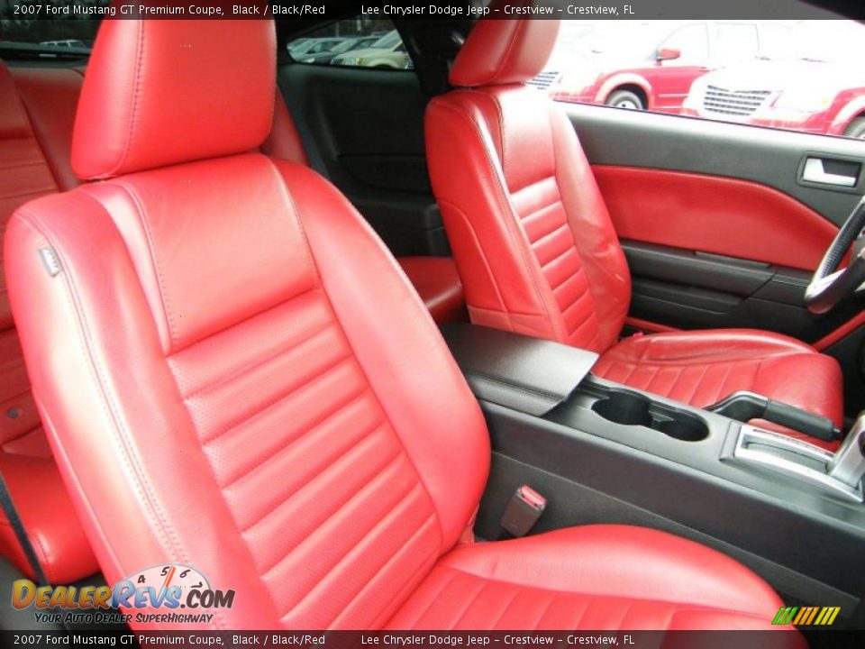 2007 Ford Mustang GT Premium Coupe Black / Black/Red Photo #25