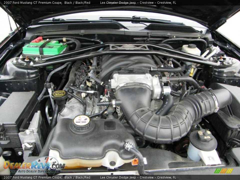 2007 Ford Mustang GT Premium Coupe Black / Black/Red Photo #27