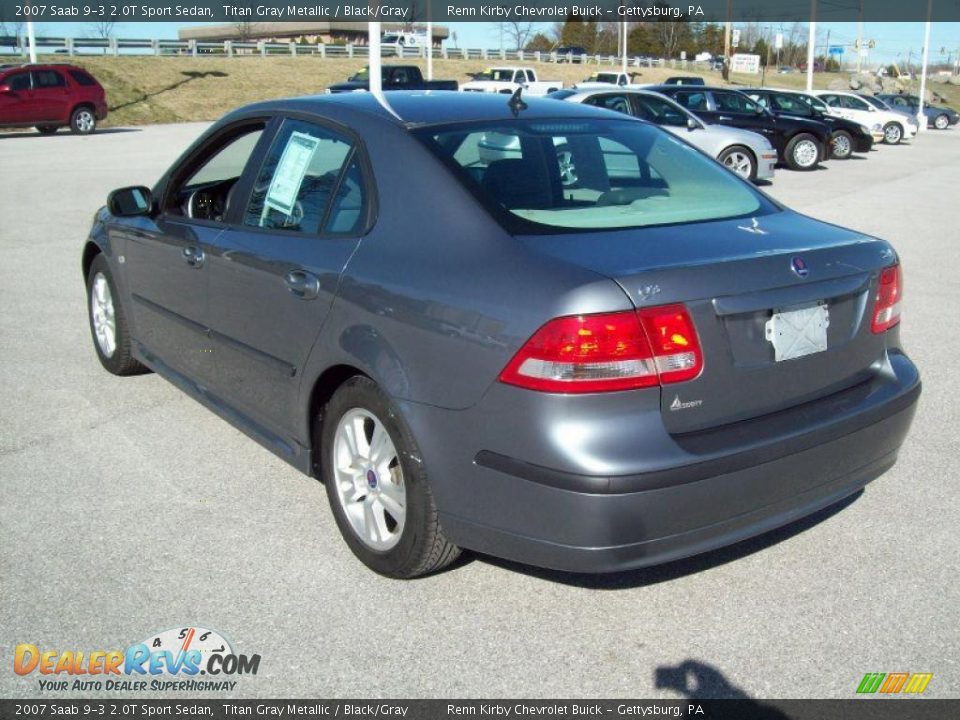 2007 Saab 9-3 2.0T Sport Sedan Titan Gray Metallic / Black/Gray Photo #2