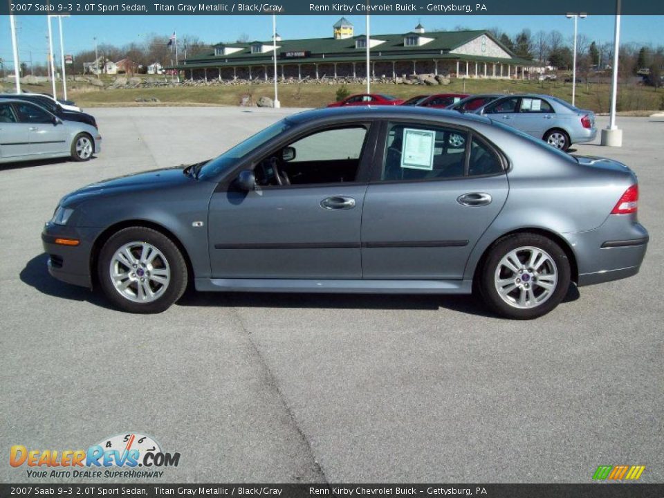 2007 Saab 9-3 2.0T Sport Sedan Titan Gray Metallic / Black/Gray Photo #3