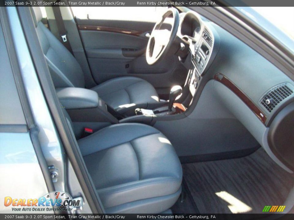 2007 Saab 9-3 2.0T Sport Sedan Titan Gray Metallic / Black/Gray Photo #5