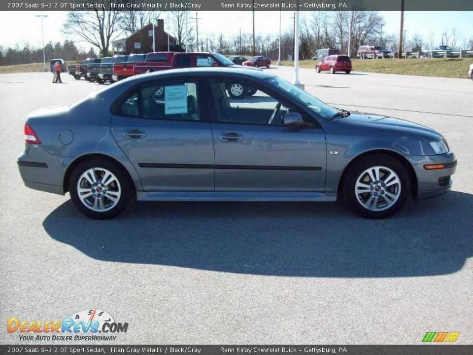 2007 Saab 9-3 2.0T Sport Sedan Titan Gray Metallic / Black/Gray Photo #10