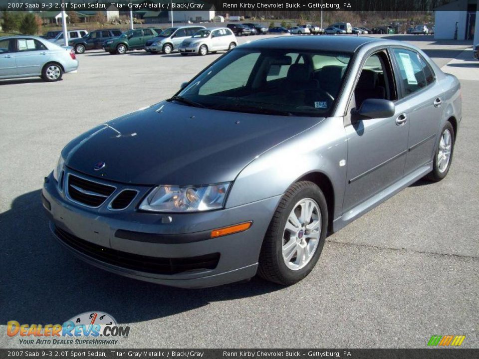 2007 Saab 9-3 2.0T Sport Sedan Titan Gray Metallic / Black/Gray Photo #11