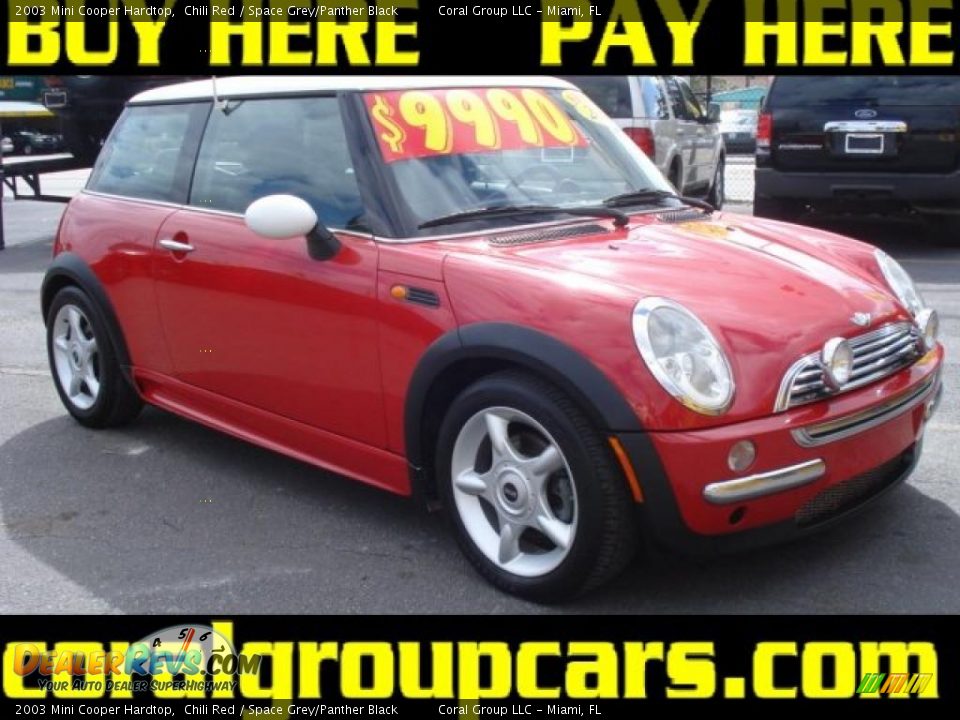 2003 Mini Cooper Hardtop Chili Red / Space Grey/Panther Black Photo #1