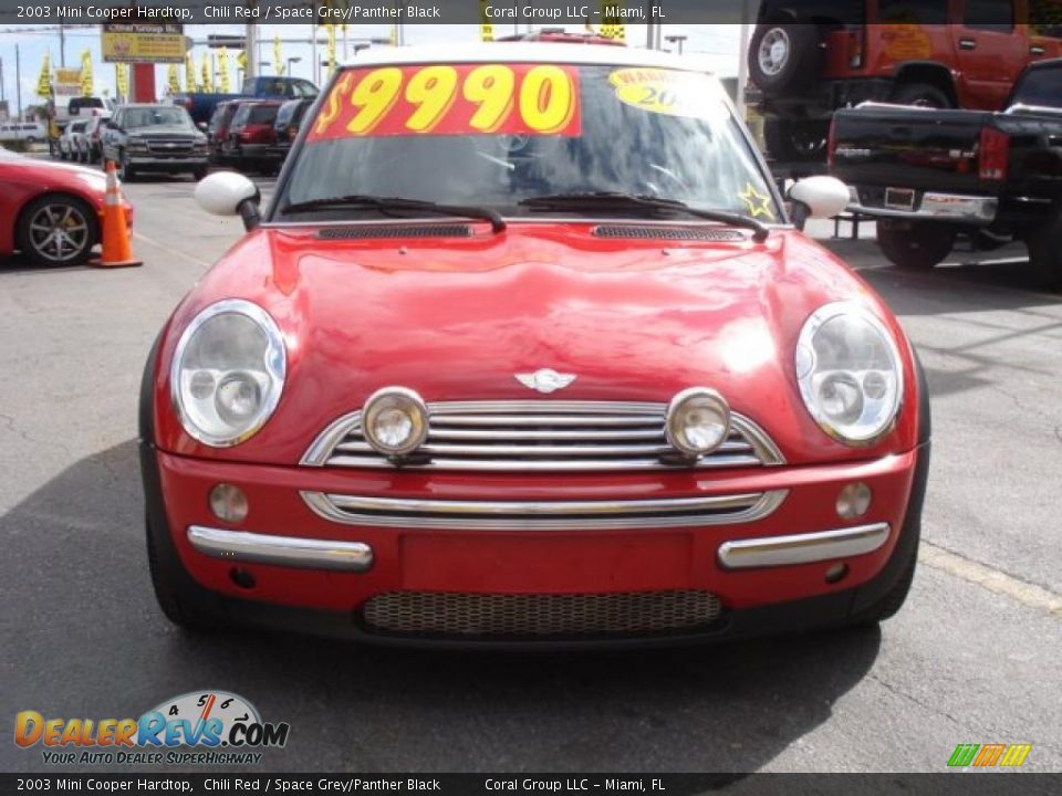 2003 Mini Cooper Hardtop Chili Red / Space Grey/Panther Black Photo #2