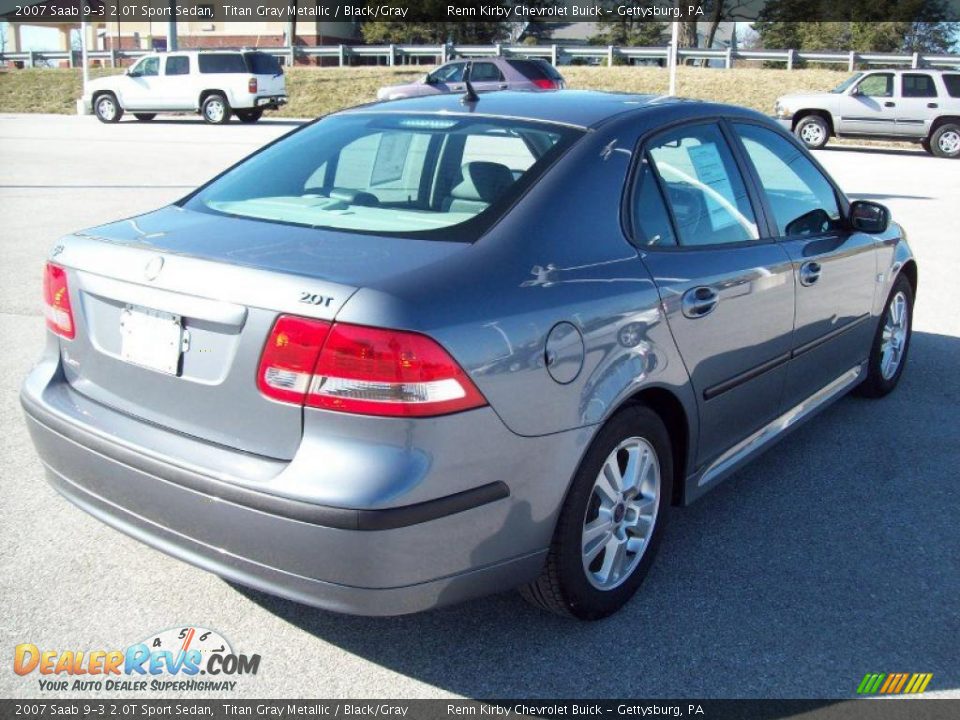2007 Saab 9-3 2.0T Sport Sedan Titan Gray Metallic / Black/Gray Photo #12