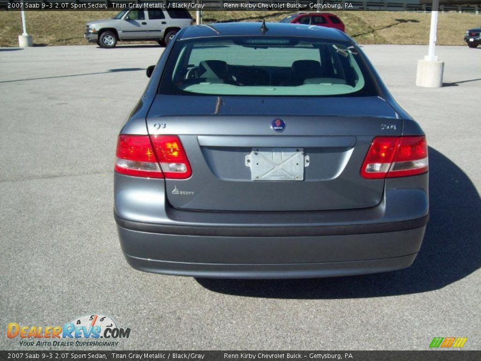 2007 Saab 9-3 2.0T Sport Sedan Titan Gray Metallic / Black/Gray Photo #13