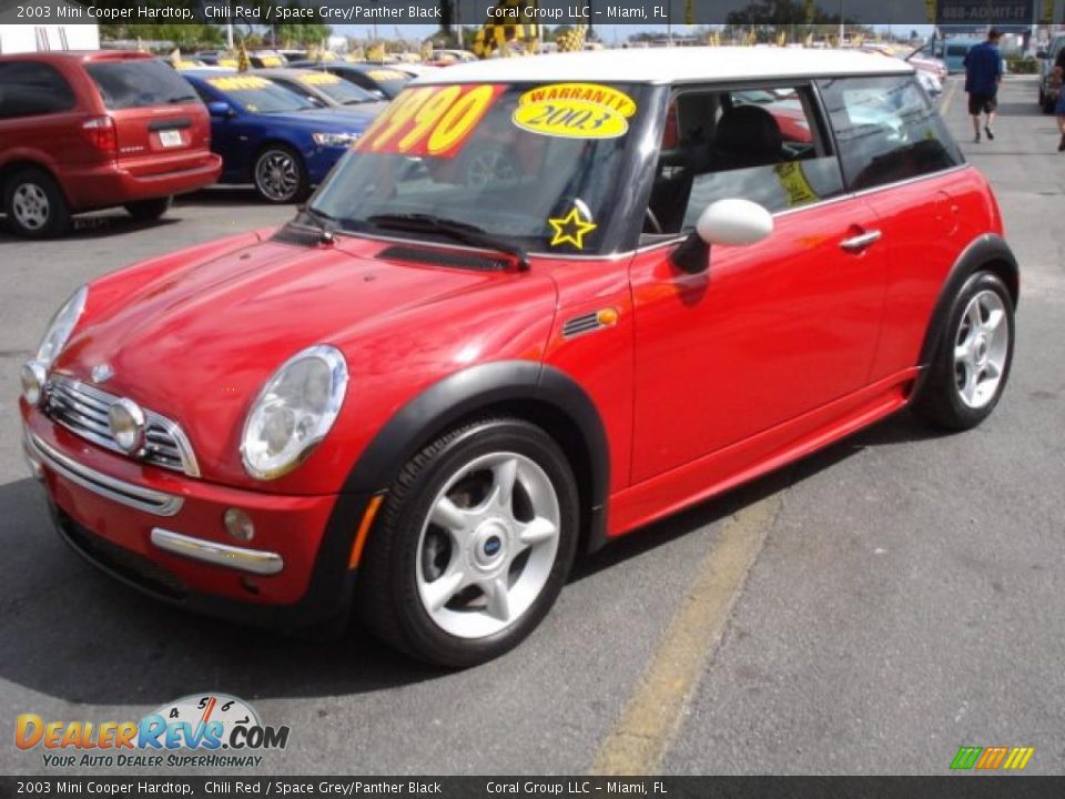 2003 Mini Cooper Hardtop Chili Red / Space Grey/Panther Black Photo #4