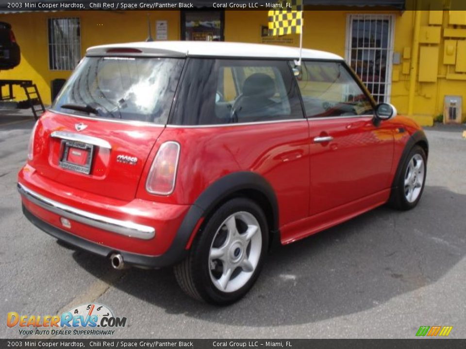 2003 Mini Cooper Hardtop Chili Red / Space Grey/Panther Black Photo #6