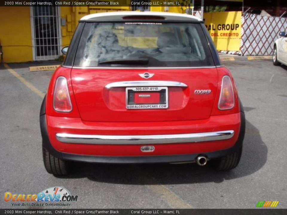 2003 Mini Cooper Hardtop Chili Red / Space Grey/Panther Black Photo #7