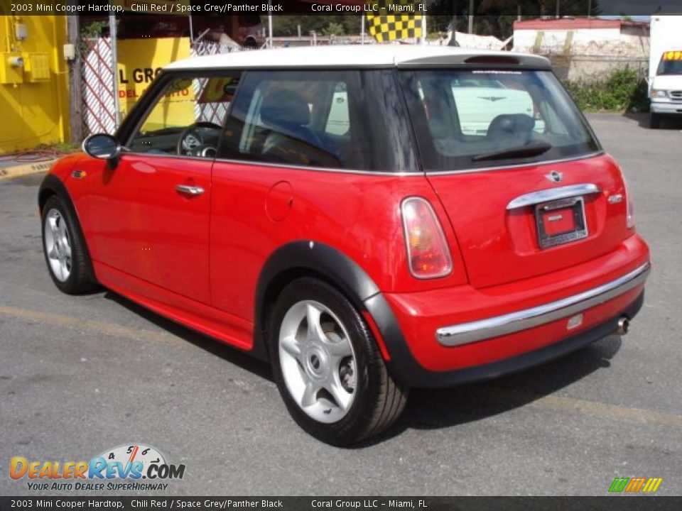 2003 Mini Cooper Hardtop Chili Red / Space Grey/Panther Black Photo #8