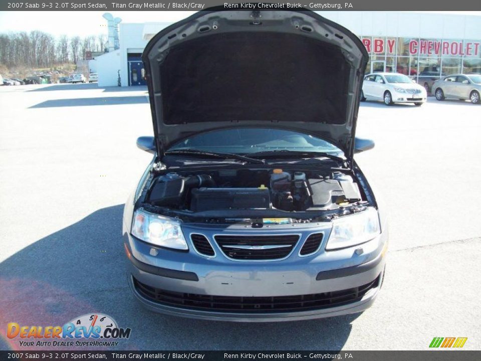 2007 Saab 9-3 2.0T Sport Sedan Titan Gray Metallic / Black/Gray Photo #16