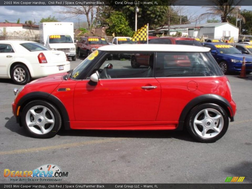 2003 Mini Cooper Hardtop Chili Red / Space Grey/Panther Black Photo #9