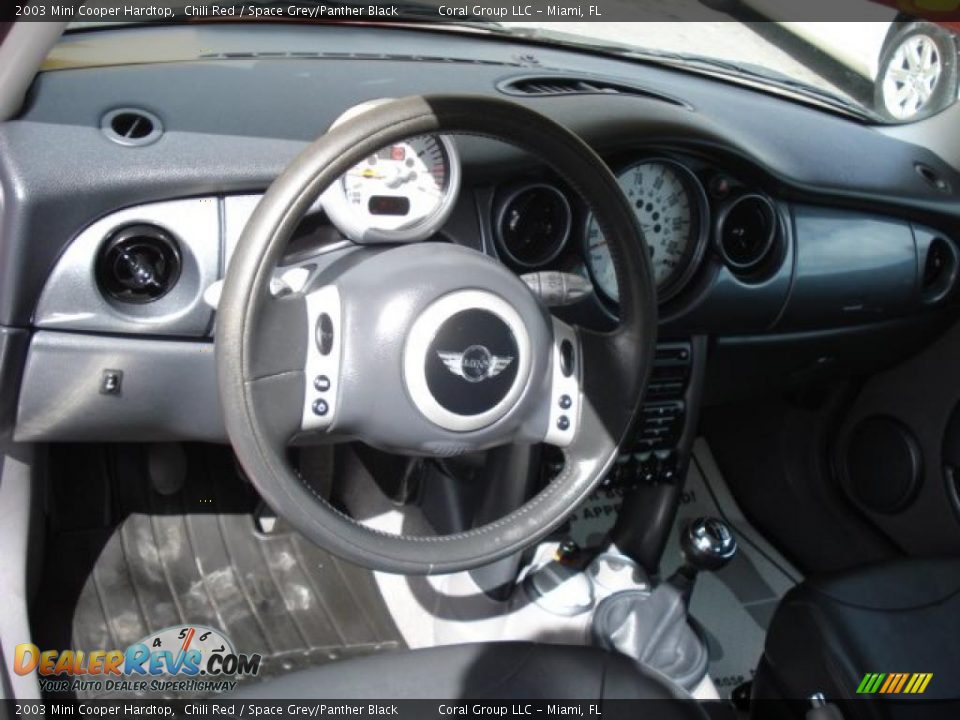 2003 Mini Cooper Hardtop Chili Red / Space Grey/Panther Black Photo #13