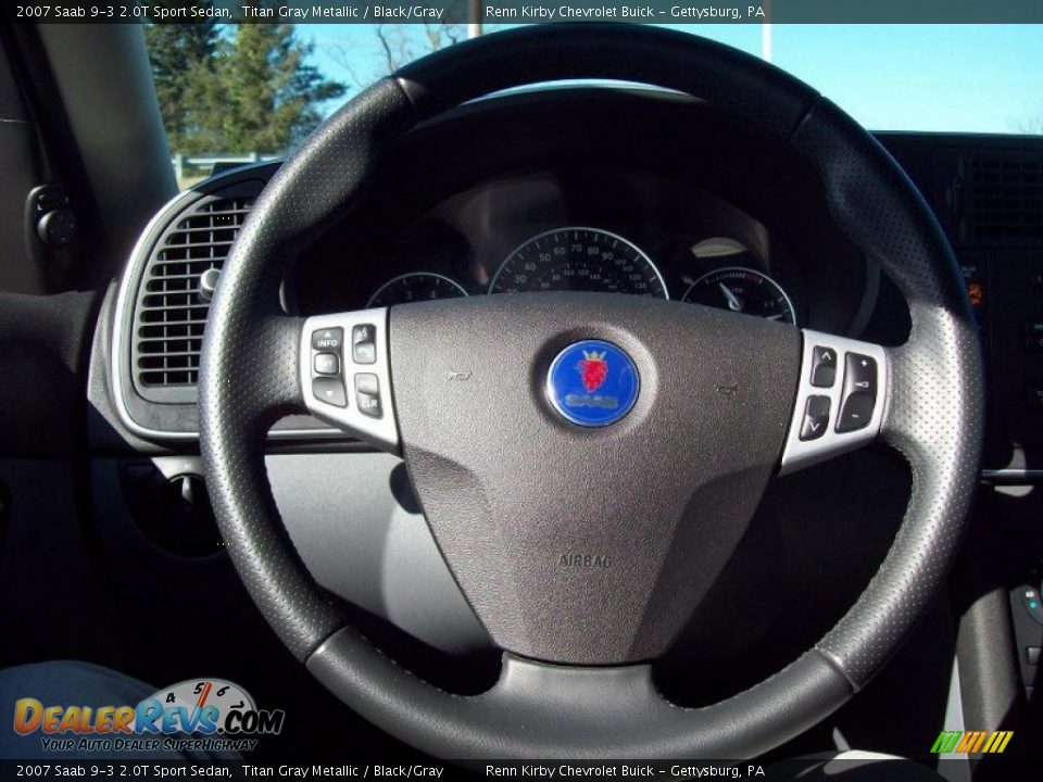 2007 Saab 9-3 2.0T Sport Sedan Titan Gray Metallic / Black/Gray Photo #20