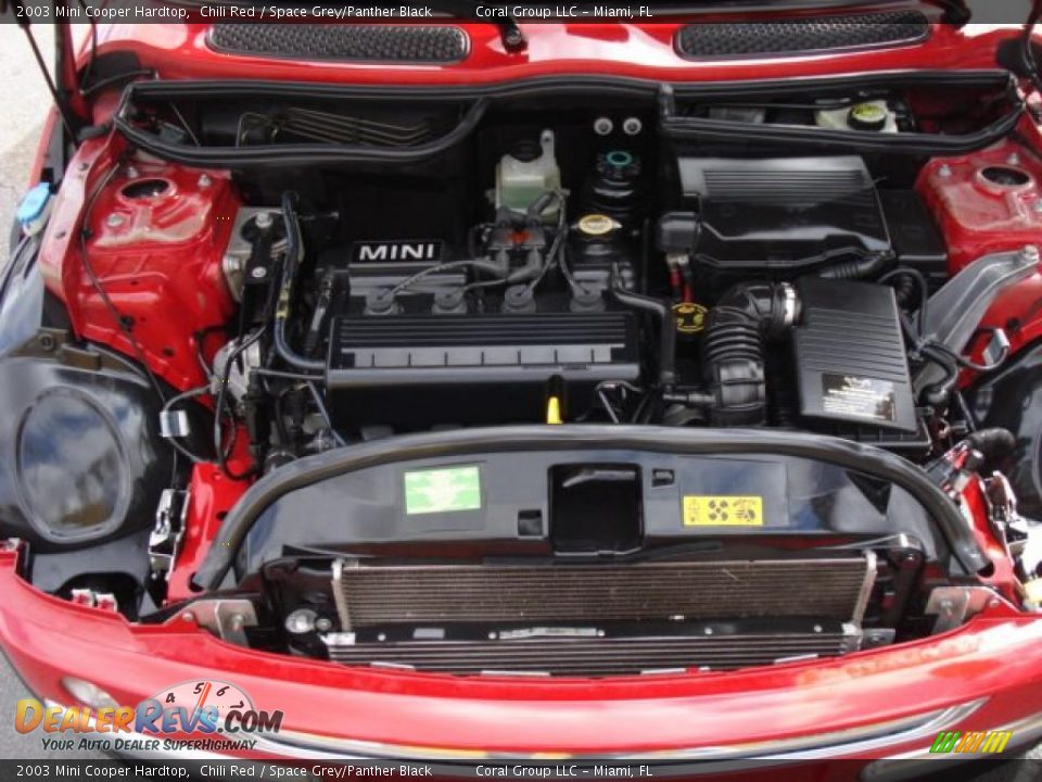 2003 Mini Cooper Hardtop Chili Red / Space Grey/Panther Black Photo #16