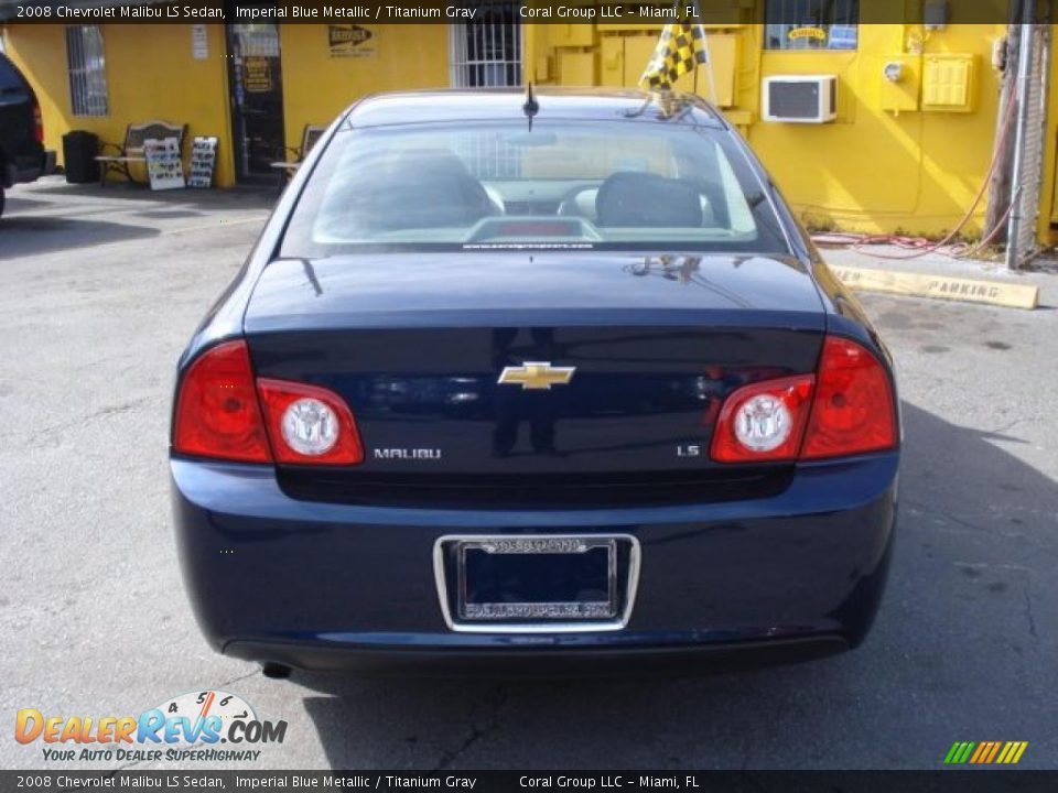 2008 Chevrolet Malibu LS Sedan Imperial Blue Metallic / Titanium Gray Photo #6