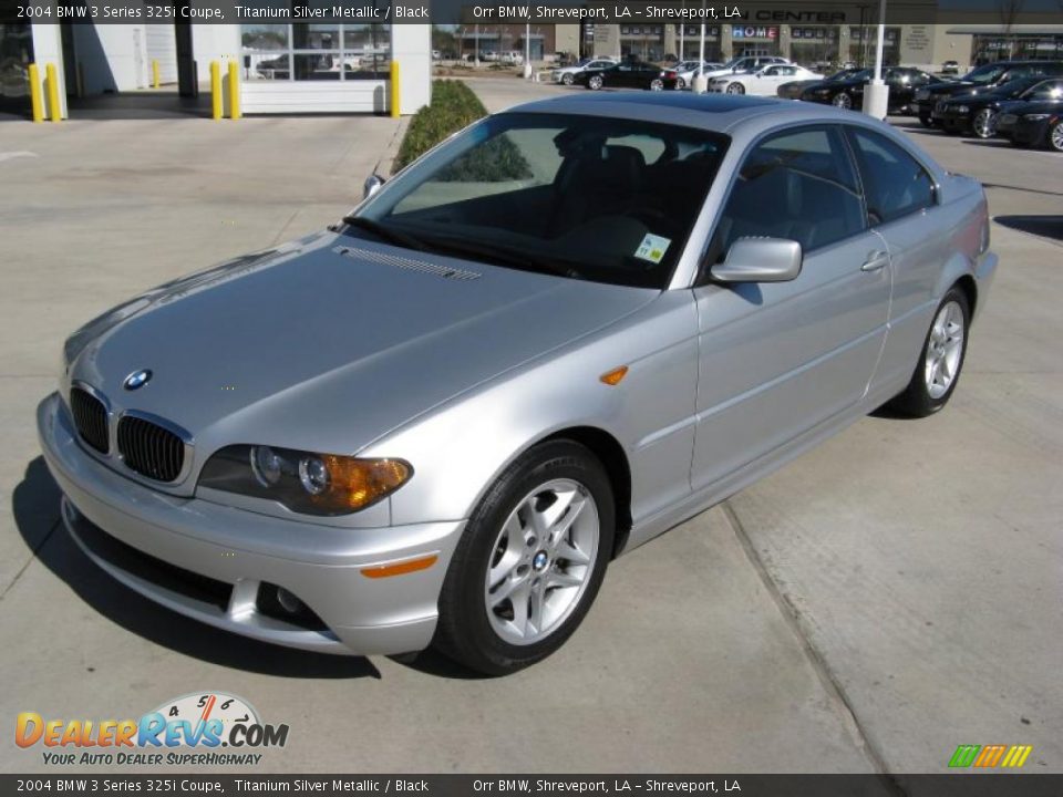 2004 BMW 3 Series 325i Coupe Titanium Silver Metallic / Black Photo #2