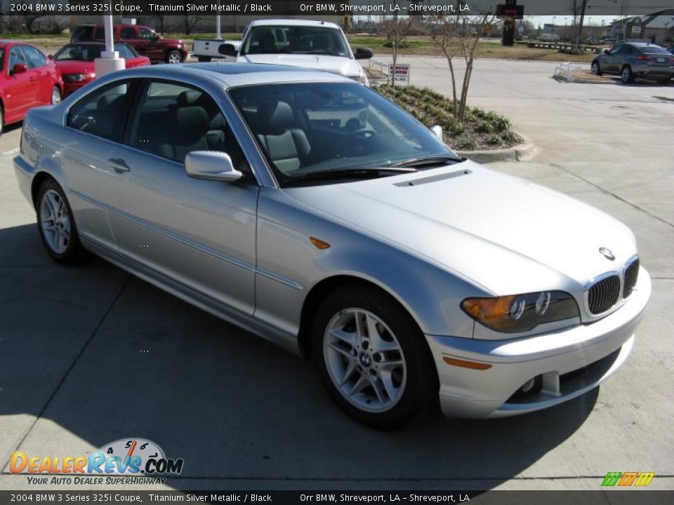 2004 BMW 3 Series 325i Coupe Titanium Silver Metallic / Black Photo #7