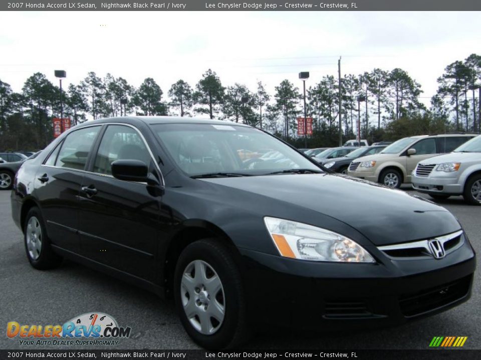 2007 Honda Accord LX Sedan Nighthawk Black Pearl / Ivory Photo #7