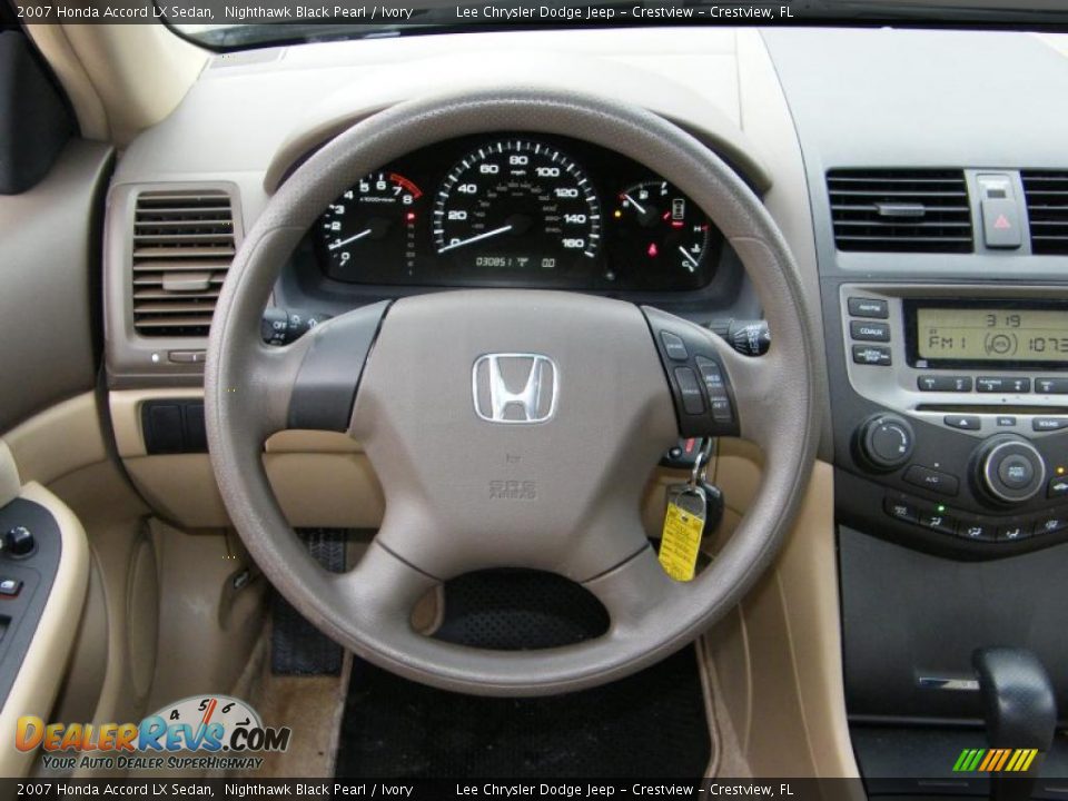 2007 Honda Accord LX Sedan Nighthawk Black Pearl / Ivory Photo #17