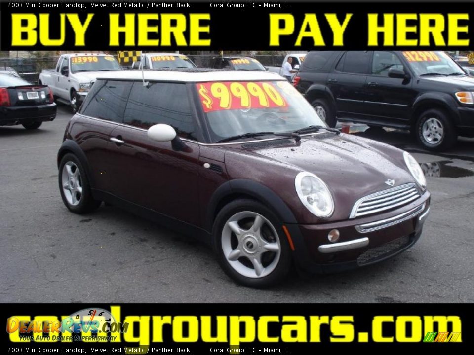 2003 Mini Cooper Hardtop Velvet Red Metallic / Panther Black Photo #1