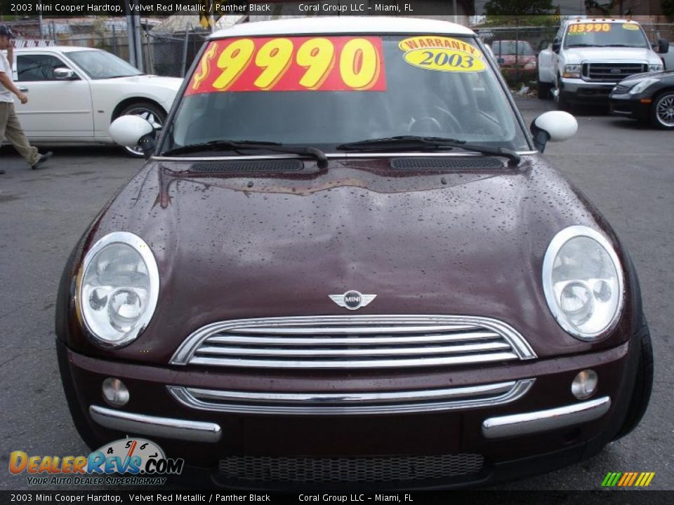 2003 Mini Cooper Hardtop Velvet Red Metallic / Panther Black Photo #2