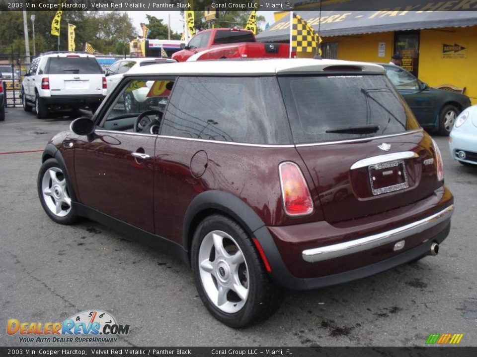 2003 Mini Cooper Hardtop Velvet Red Metallic / Panther Black Photo #4