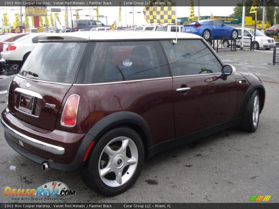 2003 Mini Cooper Hardtop Velvet Red Metallic / Panther Black Photo #6
