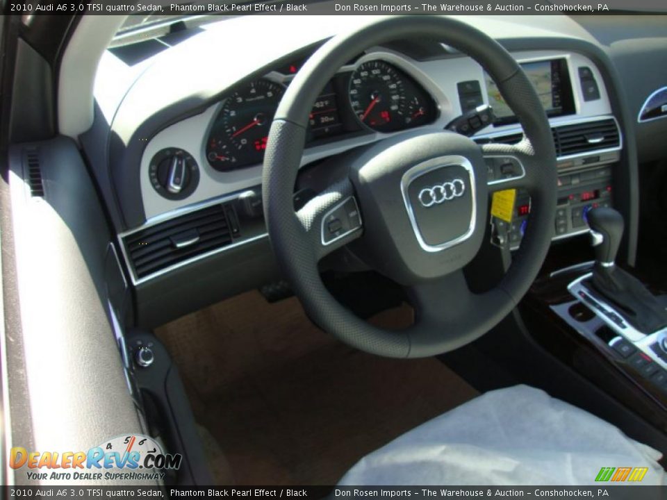 2010 Audi A6 3.0 TFSI quattro Sedan Phantom Black Pearl Effect / Black Photo #11