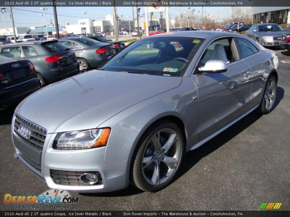 2010 Audi A5 2.0T quattro Coupe Ice Silver Metallic / Black Photo #2