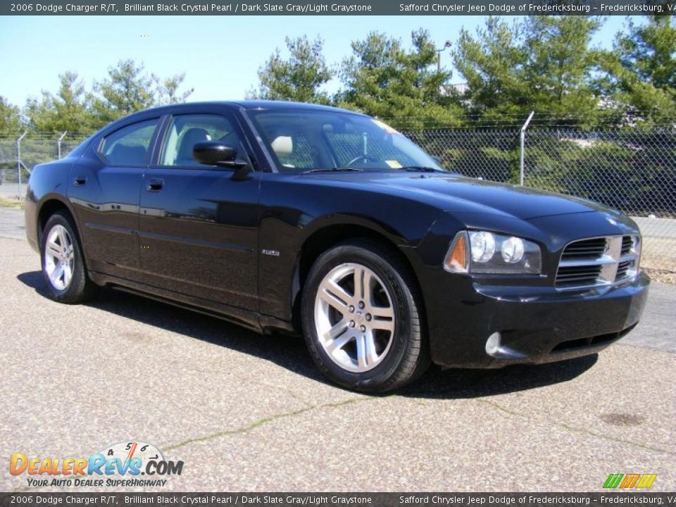 2006 Dodge Charger R/T Brilliant Black Crystal Pearl / Dark Slate Gray/Light Graystone Photo #3