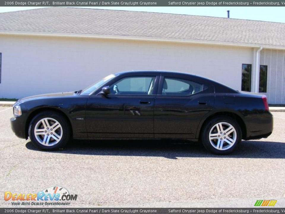2006 Dodge Charger R/T Brilliant Black Crystal Pearl / Dark Slate Gray/Light Graystone Photo #8