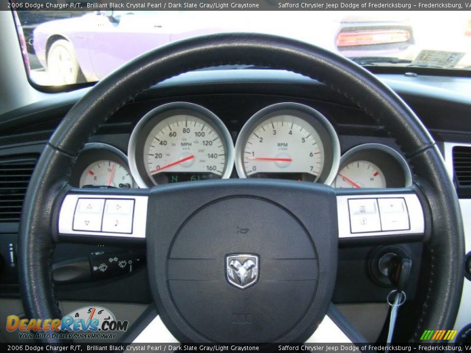 2006 Dodge Charger R/T Brilliant Black Crystal Pearl / Dark Slate Gray/Light Graystone Photo #10