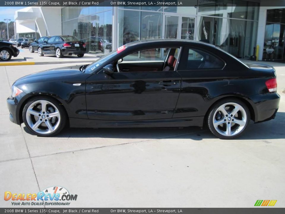 2008 BMW 1 Series 135i Coupe Jet Black / Coral Red Photo #3