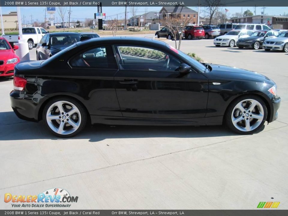 2008 BMW 1 Series 135i Coupe Jet Black / Coral Red Photo #4