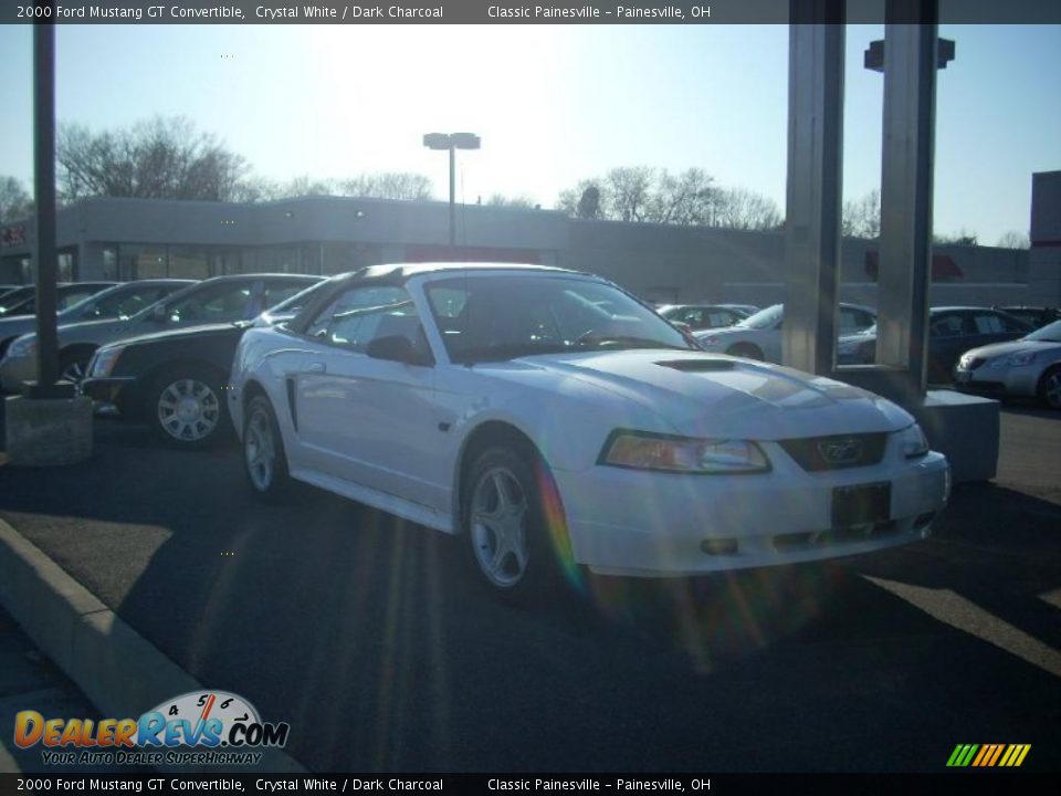 2000 Ford Mustang GT Convertible Crystal White / Dark Charcoal Photo #1